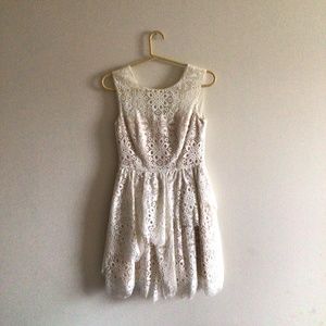 BCBG cream lace dress